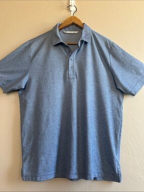 Travis Mathew Light Blue Men's Golf Polo Shirt. Pima Cotton Blend. Size Large.